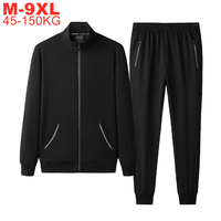 Jesień odzież sportowa dresy zestawy dla mężczyzn duże rozmiary odzież męska kurtka + spodnie 2 sztuk zestaw sportowy Plus rozmiar 8xl 7xl dres człowiek